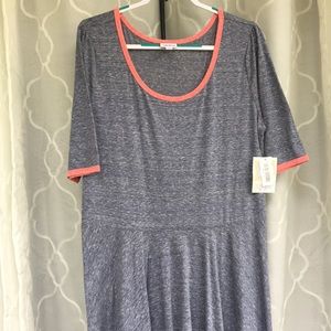 NWT LuLaRoe Nicole Dress - 3x Blue Heathered